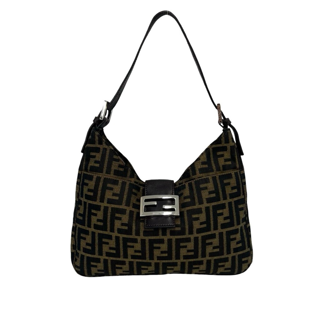 FENDI Zucca FF pattern logo hardware canvas leather genuine semi one shoulder... - Picture 1 of 10